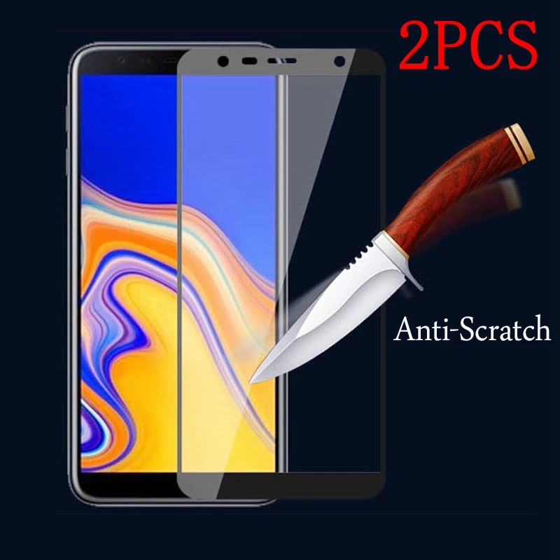 Закаленное стекло с полным покрытием для Samsung Galaxy J6 Plus 2 шт. защитная пленка экрана