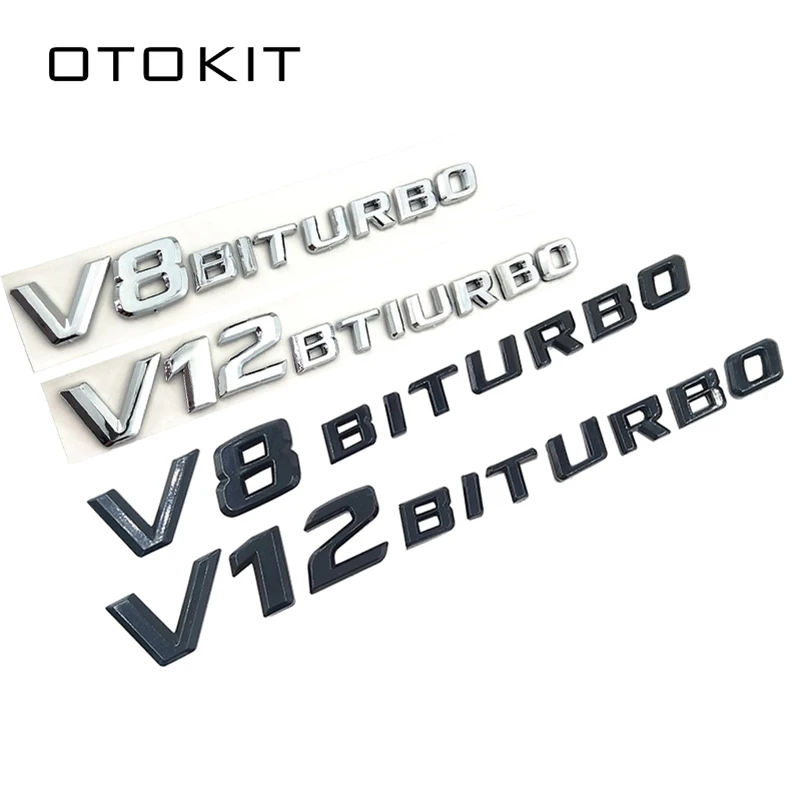3D Автомобильная Наклейка ABS V12 V8 BITURBO логотип эмблема значок задняя сторона авто