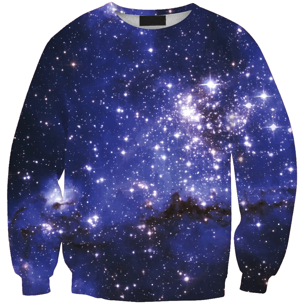 Модная мужская толстовка с 3D принтом звездного неба простая повседневная белая
