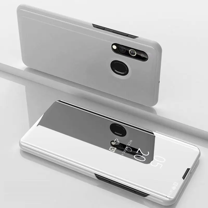Умный зеркальный флип-чехол для samsung Galaxy S10 S9 S8 плюс S10e S6 S7 Edge Note 9 8 J7 J5 A6 A8 J4 J8 J6 A5 крышка - Цвет: Серебристый