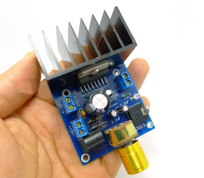 AC/DC12V TDA7297 Rev A Low Noise mini home Power Audio Amplifier Board 2*15W Dual-Channel Digital Stereo high SNR Cooling fin |