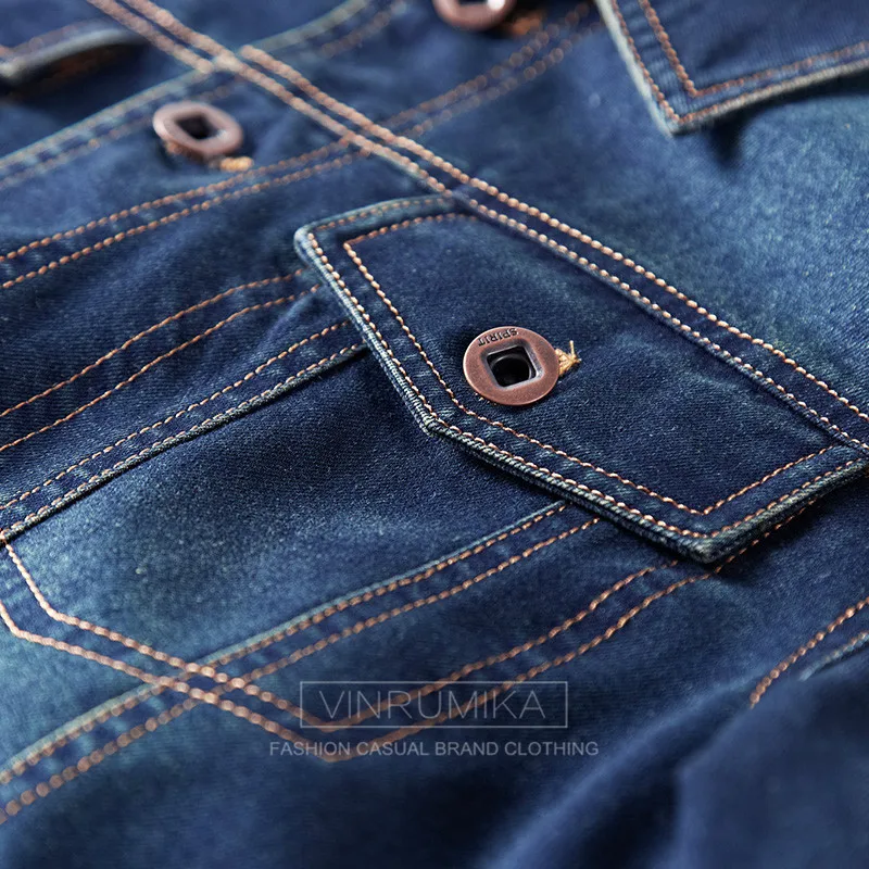 Большие размеры, M-6XL,, Зимняя Мужская Флисовая теплая ковбойская куртка, пальто, Мужская Весенняя Осенняя модная повседневная брендовая джинсовая синяя куртка, пальто