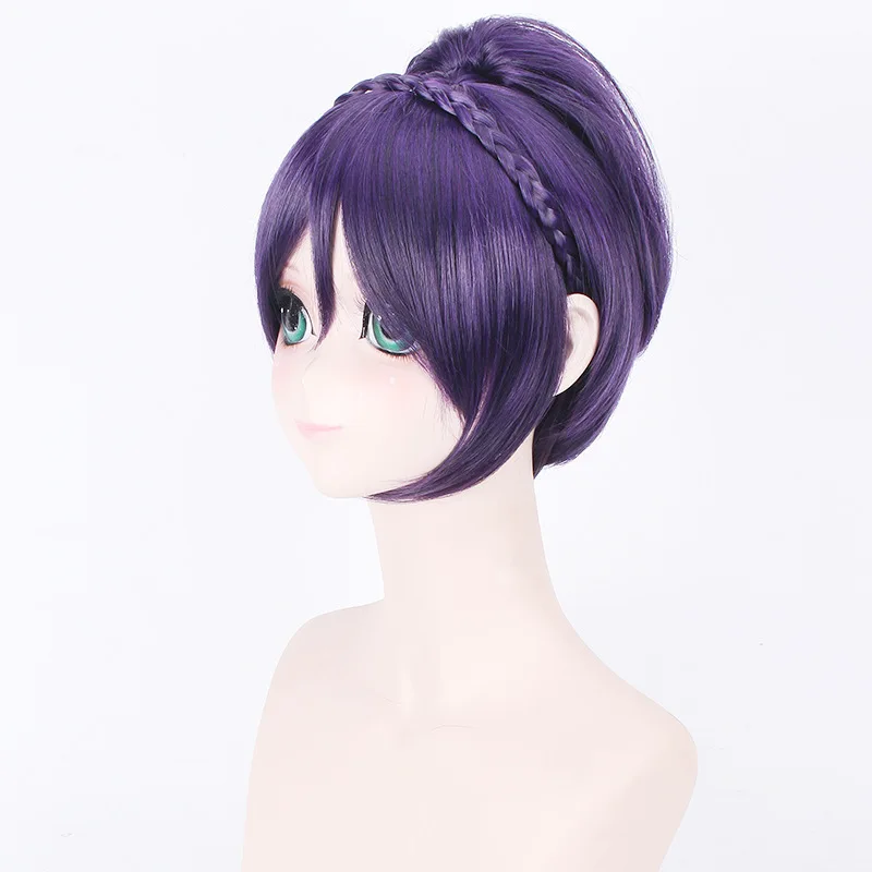 Высокое качество аниме Love Live! Любовь Live косплей парик Tojo Nozomi короткие фиолетовые