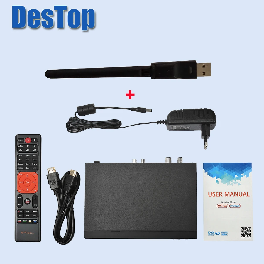 [Подлинный] GTmedia V7 плюс Поддержка ключ powervu, biss IPTV DVB-T2 DVB-S2 радиоприемник спутниковой связи, цифровое телевизионное вещание T2 S2 декодер кабель приемное устройство