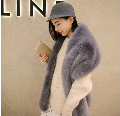 Женский широкий меховой воротник из искусственного меха енота|raccoon fur shawl|fake collarfur