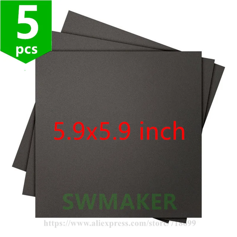 

5 pcs*XYZprinting da Vinci mini Jr. 3D Printing Build Surface 5.9" x 5.9" Square, Black color stick heated printing bed tape