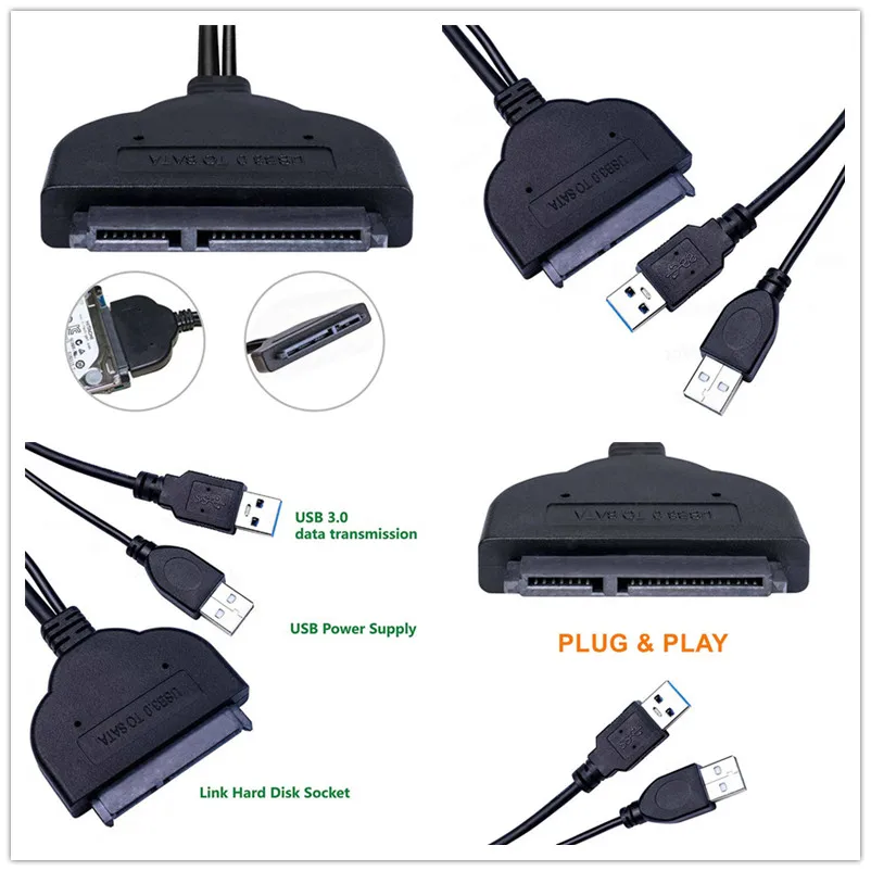Переходник для жесткого диска 5 Гбит/с SATA на USB 3 0|Компьютерные кабели и разъемы| |