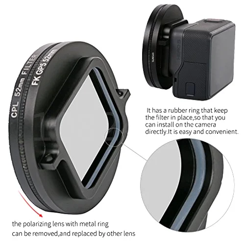 3in1 1set For GoPro Hero 7/6/5 Circular Polarizer Kit UV CPL Glass Filter Set Lens Alloy Frame | Электроника