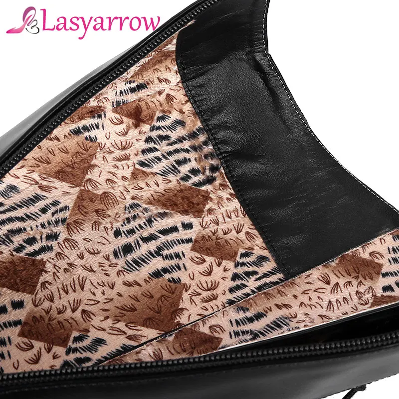 Женские мотоциклетные сапоги Lasyarrow черные коричневые до колена с острым носком