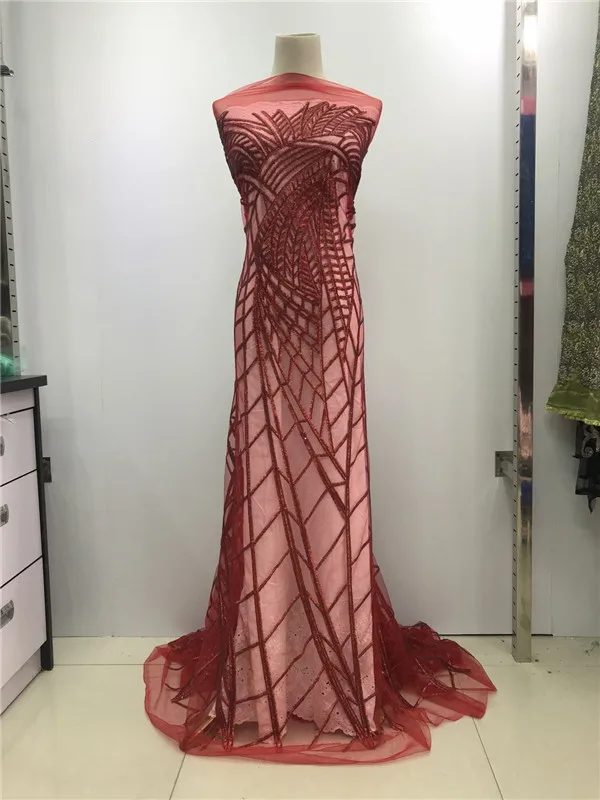 Зеленый с блестками в африканском стиле французская сетка чистая кружевной