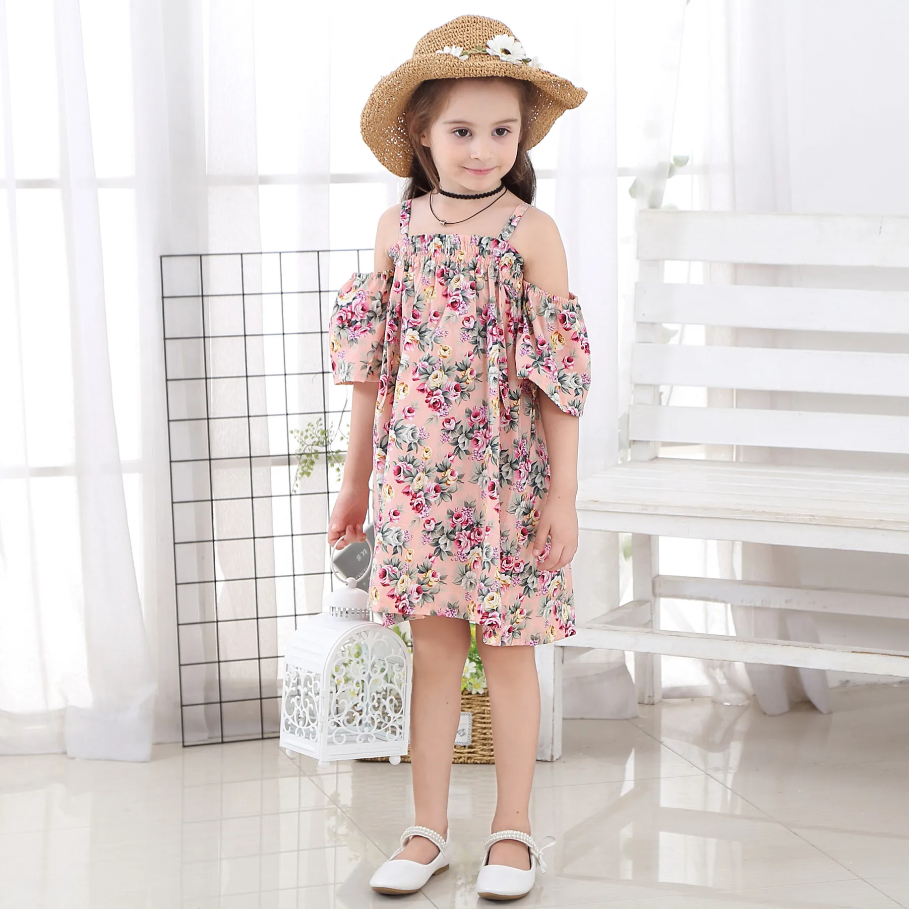 

Floral Girls Summer Beach Causal Dress Quality Kids Clothing