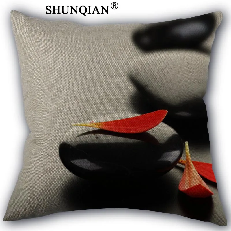 Pillowcase Zen Stone Подушки Детские случае пользовательские хлопок лен Площадь декоративные Наволочки чехол на молнии 45x45 см одна сторона - Цвет: Pillowcase