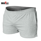 Шорты-мускулы мужские повседневные, хлопковые однотонные Бермуды для бодибилдинга и воркаута с карманами, одежда для спортзала