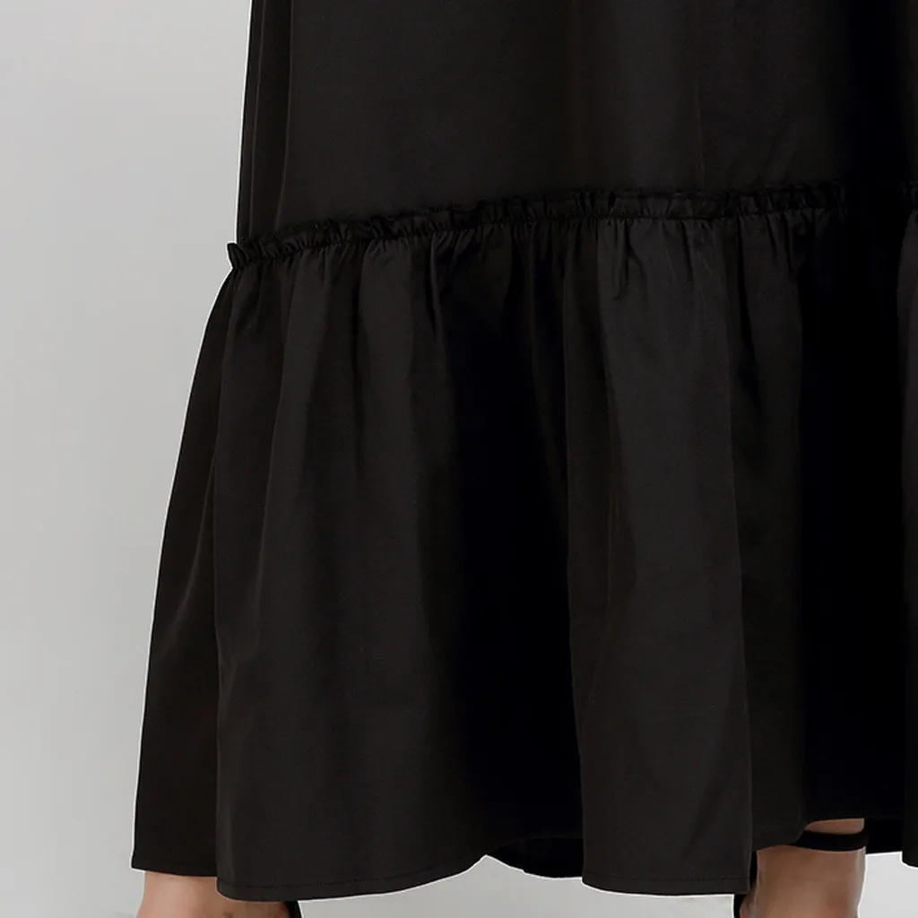 CHAMSGEND Muslim Womens Dress Elegant Ladies Temperament Loose Robes Girls Plus Size Long Sleeve Party Summer Home Dresses L0411 |