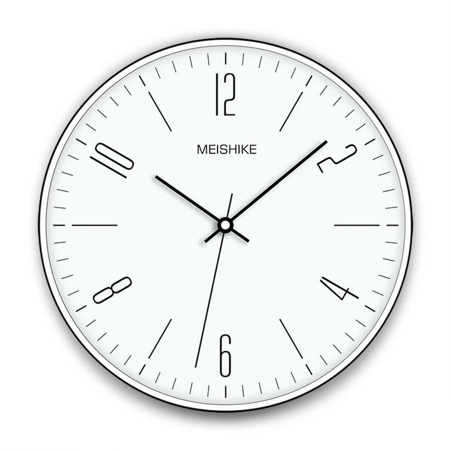Декоративные часы простые Saatk белые винтажные бесшумные настенные современный