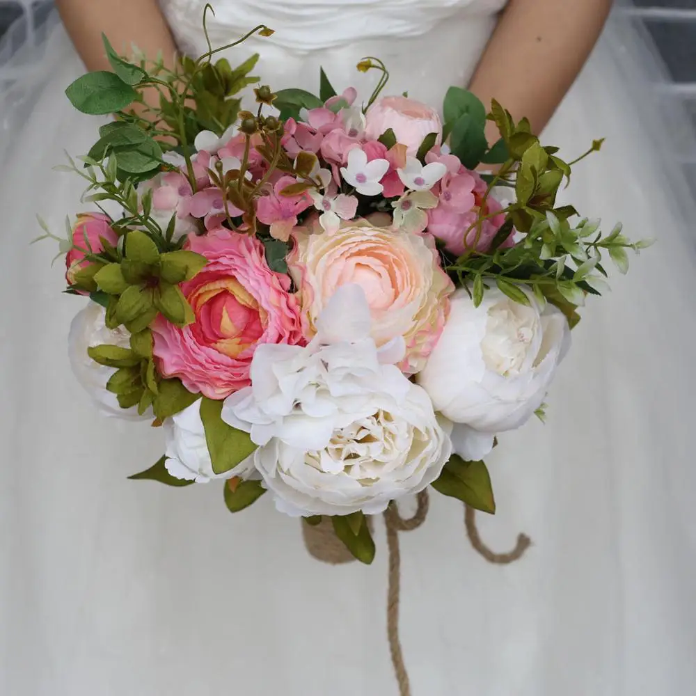 Женский свадебный цветок H & S Винтажный Розовый невесты из искусственной розы в