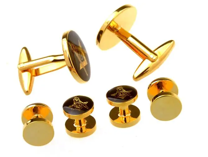 5 компл./лот классический золотой масоном запонки для смокинга воротник заклепки