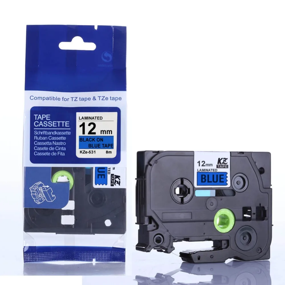 15pcs Tze531 12mm Tze Tz-531 Tape Compatible Brother Ptouch Cartridge Label Maker Tz531 Blue background Black word | Компьютеры и офис