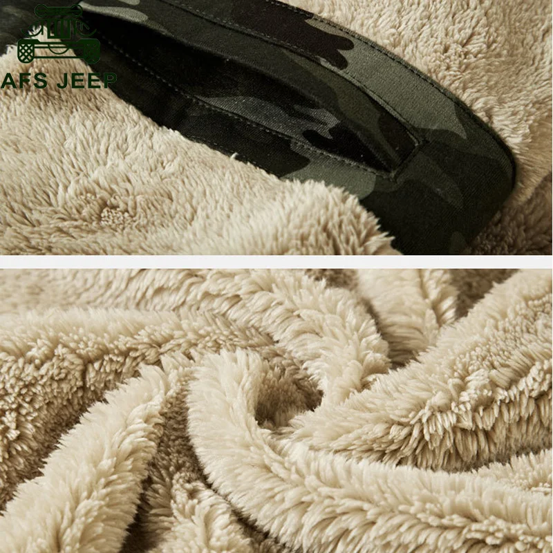 

Winter Jacket Men Fleece Thick Warm Jacket Coat Camouflage Military Jacket Wool Liner Hooded Collar Coat Men casaco masculino
