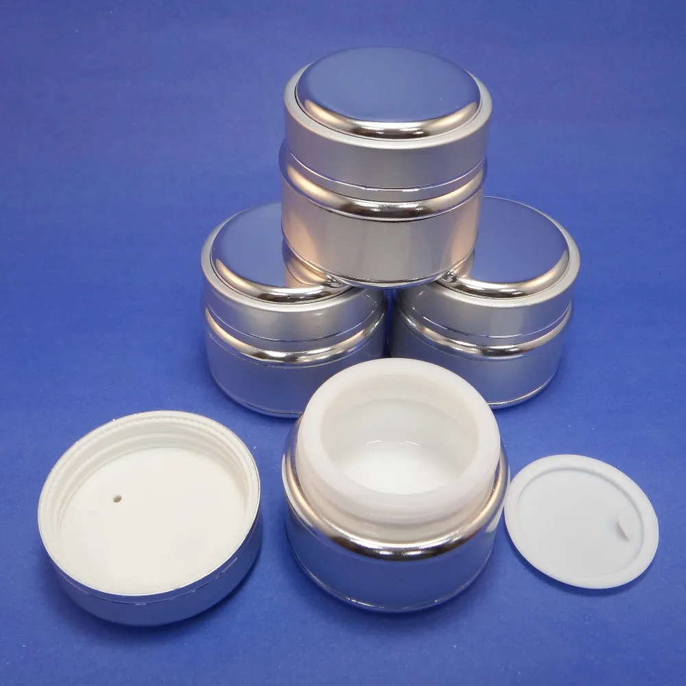 4 Pcs 30g Empty Ceramic Sliver Jar Cosmetic Container with Aluminum Metal Lid (AY203(30)-C=4 pcs) | Красота и здоровье