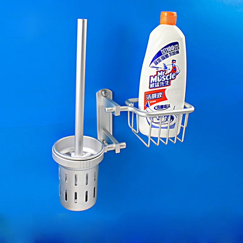 1PC Bathroom Accessories Space Aluiminum Toilet Brush Set with Shelf WC Basket tTilet Holder NG 006 | Дом и сад