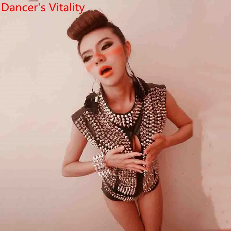 Новинка 2018 женский сексуальный костюм для диджея одежда сцены модная с вырезами