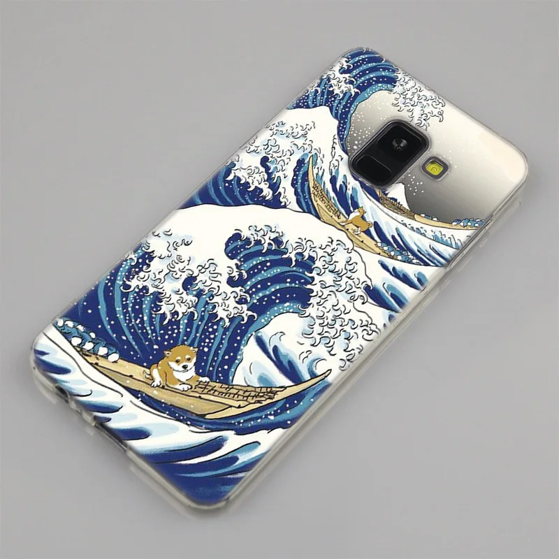 Sea Wave Art Spray Silicone Case For Samsung Galaxy A50 A30 A10 A40 A6 A8 Plus A9 A5 A7 2018 2017 2016 Note 9 8 Fashion Cover | Мобильные
