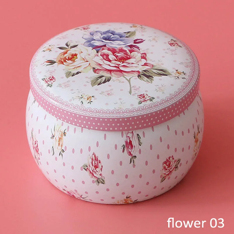 flower 03 Домашний декор Жесть розовое Чай горшок в форме барабана праздничные вечерние поставки многофункциональное 1 шт. коробка конфет Печенье Шоколад чехол - Цвет: flower 03
