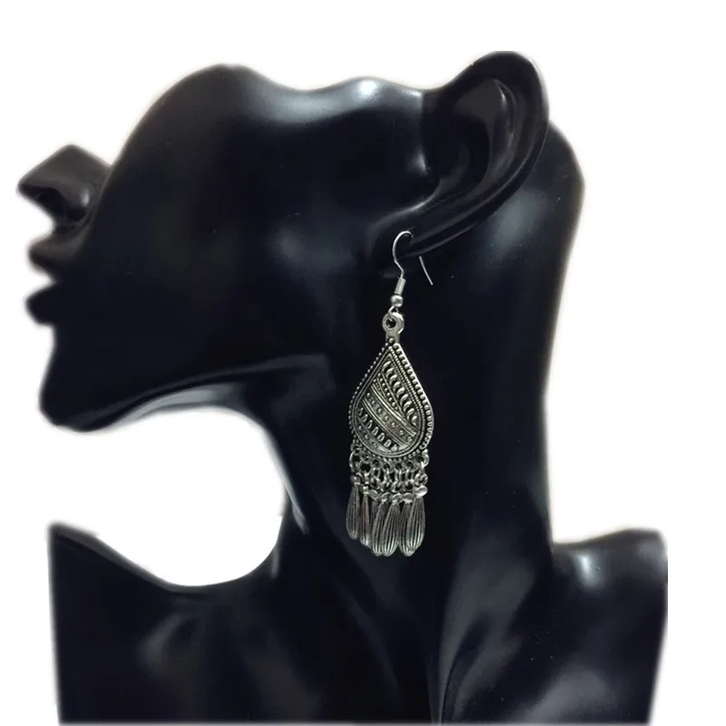 Серьги-подвески в стиле бохо античные серебристые цыганские индийские