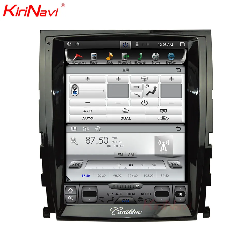 KiriNavi вертикальный экран Tesla style 1 Din Android 8,1 10," Автомобильный dvd-плеер для Cadillac Escalade SLS gps навигация автомобильное радио