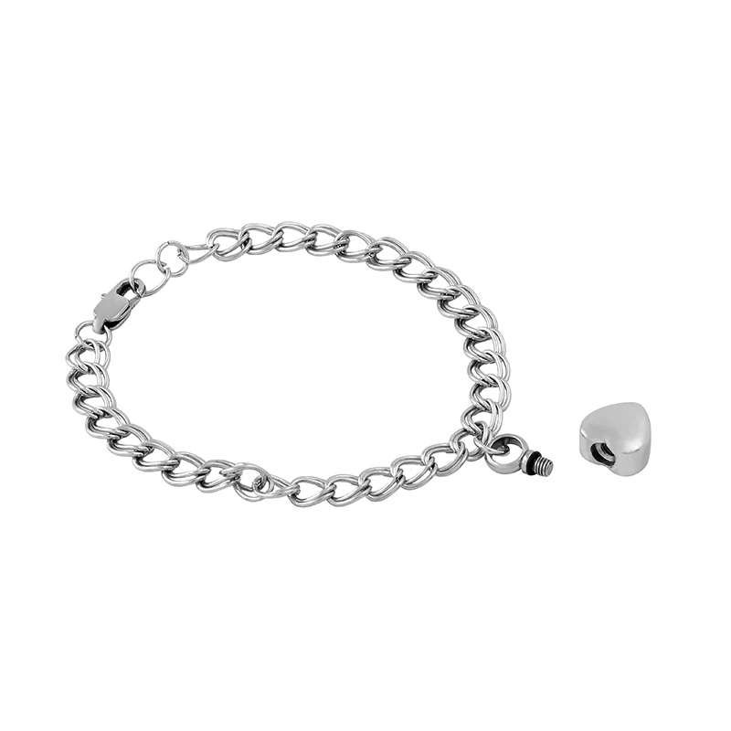 

IJB5010 Cremation Bracelet for Ashes Stainless Steel Heart Urn Bracelet for Ashes Keepsake Memorial Pendant Cremation Jewelry