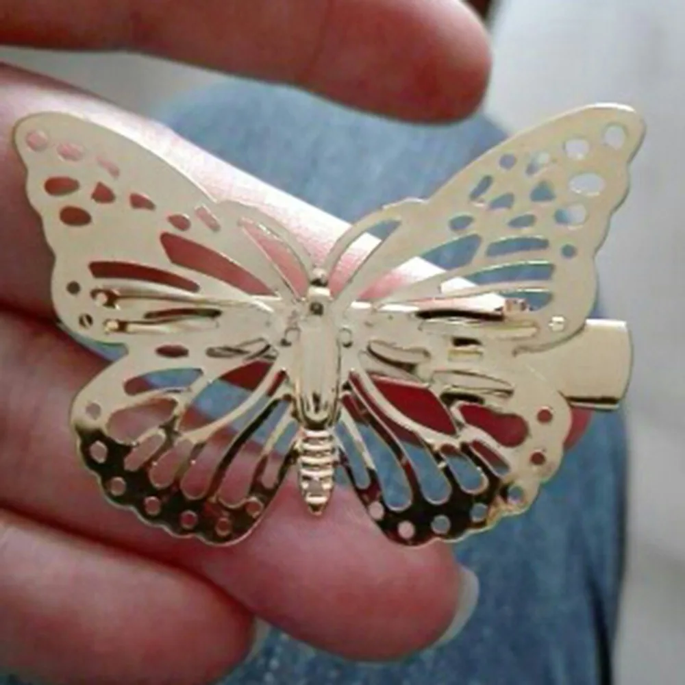 Модные заколки для волос с золотыми бабочками свадебные украшения заколка