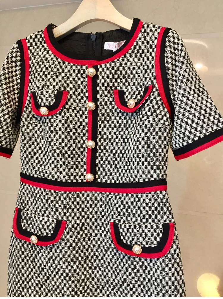 Женское винтажное платье-карандаш с рисунком гусиные лапки | Женская одежда