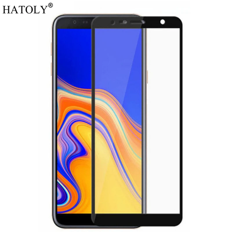 Vidrio templado para Samsung Galaxy J6 Plus, Protector de pantalla con pegamento completo 9H para Galaxy J6 Plus, 2 unidades-1
