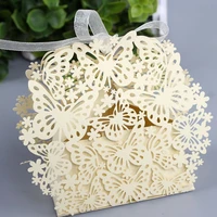 lace up candy box candy pansy hollow square european wedding candy box ribbon chocolate box pearl paper new