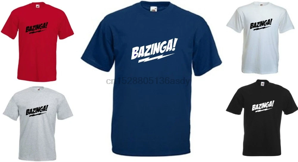 Новая летняя классная футболка BAZINGA 2019 Футболка Размеры S-3XL Хлопковая |