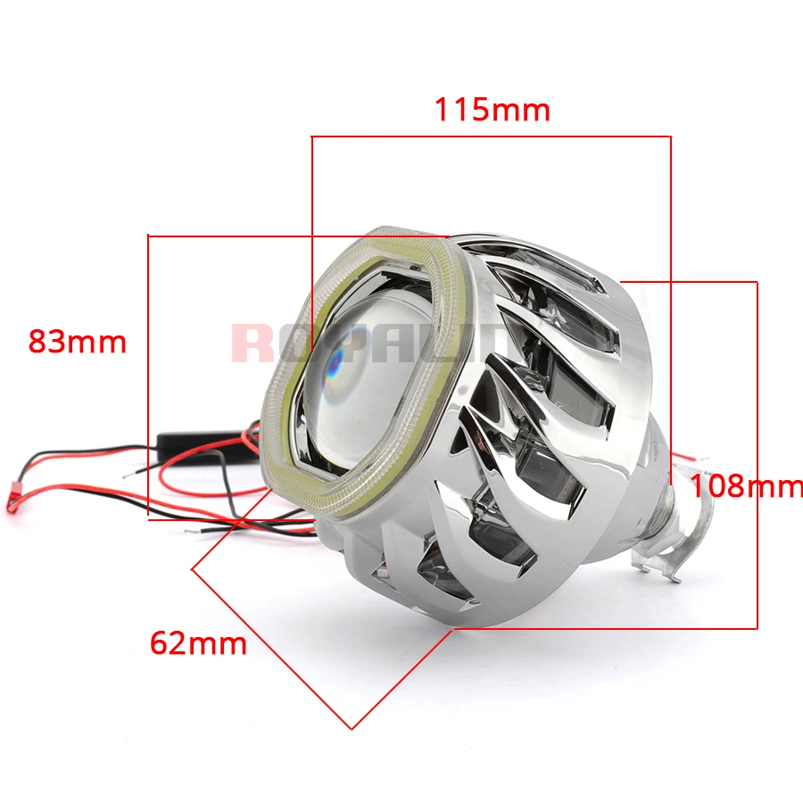 ROYALIN автомобильные двойные светодиодные фары COB ангельские глаза дьявола H1 Bi Xenon