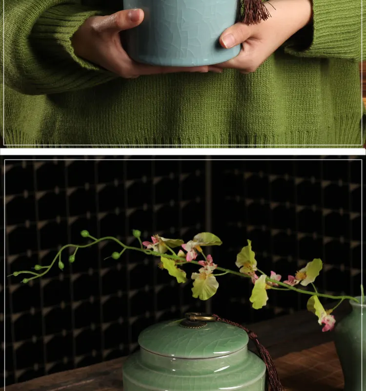 Longquan Celadon чайные банки, портативная дорожная чайная канистра, чайный набор, чайный набор, кухонная банка для специй, хранение конфет, винтажный домашний декор