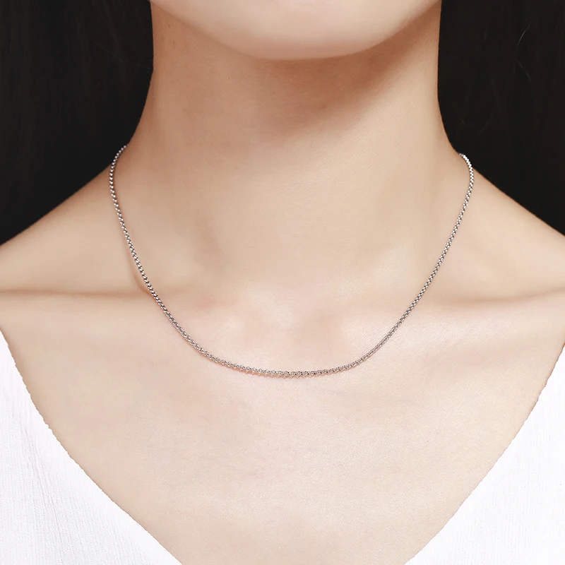 Женская цепочка с кольцами из стерлингового серебра 925 пробы 45 см 18 дюймов|ketting