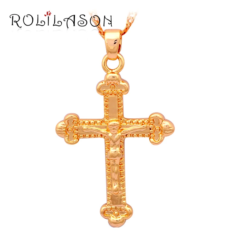 Классический дизайнерский крест оптовая продажа золотистые ожерелья и подвески