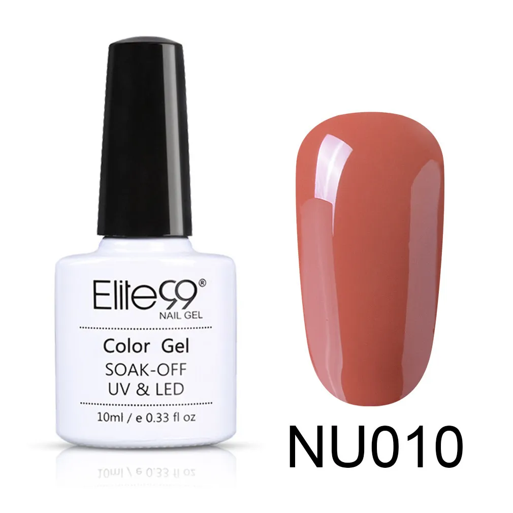 NU010 Elite99, телесный цвет, 10 мл, Гель-лак Vernis, Полупостоянный УФ-гель для дизайна ногтей, Гель-лак, впитываемый, для ногтей, грунтовка, Гель-лак - Цвет: NU010