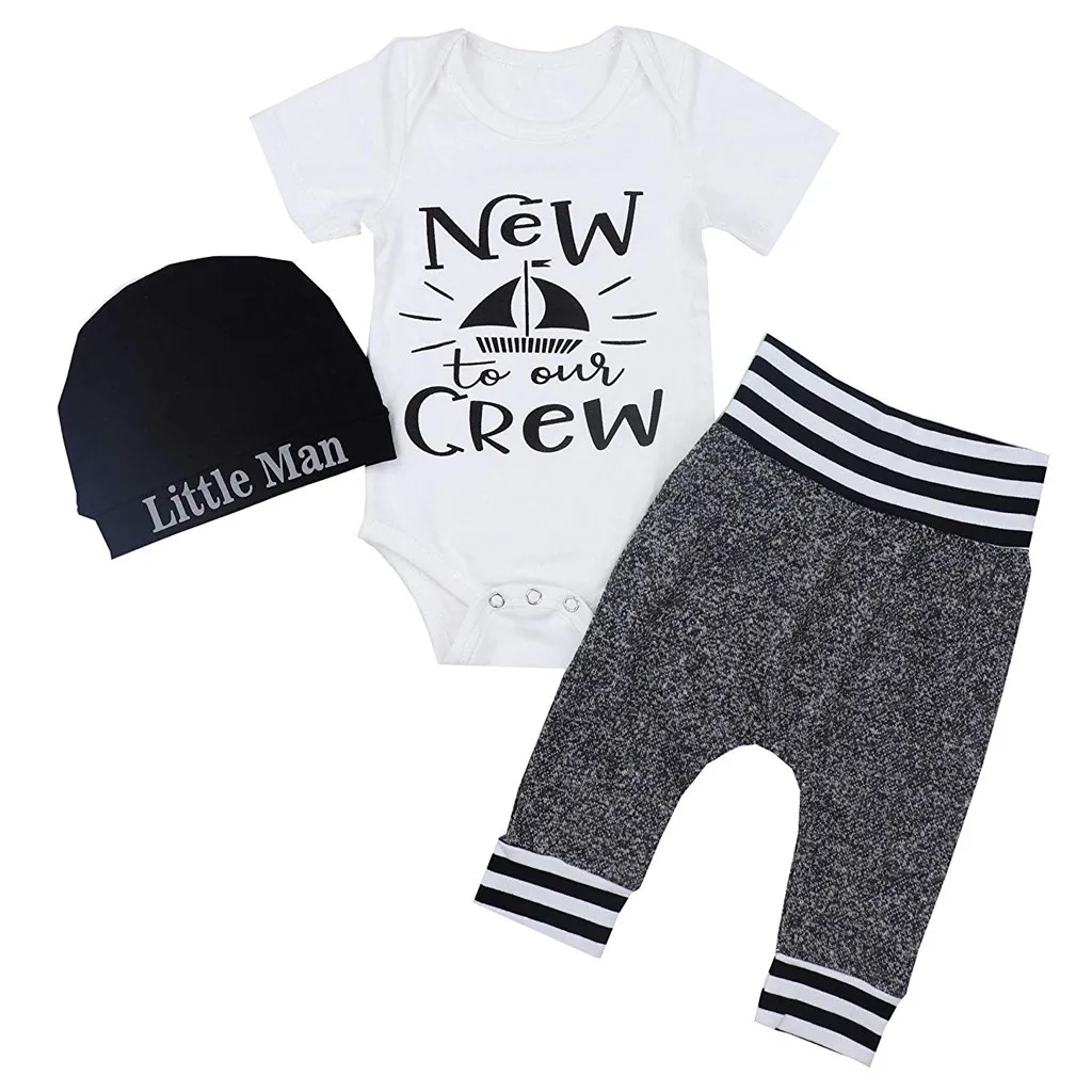 Rainbow baby clothes set Newborn Baby Girls Boys letter Romper Jumpsuit Bodysuit +cute cloud print Pants Hat 3pcs autumn | Детская