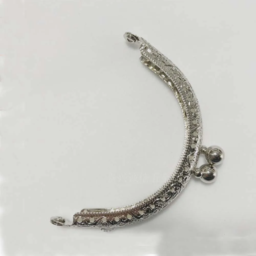 silver 8,5 см металлическая монета, кошелек, рамка, застежка заклепка, клатч, сумка, ручка, аксессуары, красные бронзовые тональные сумки, фурнитура - Цвет: silver