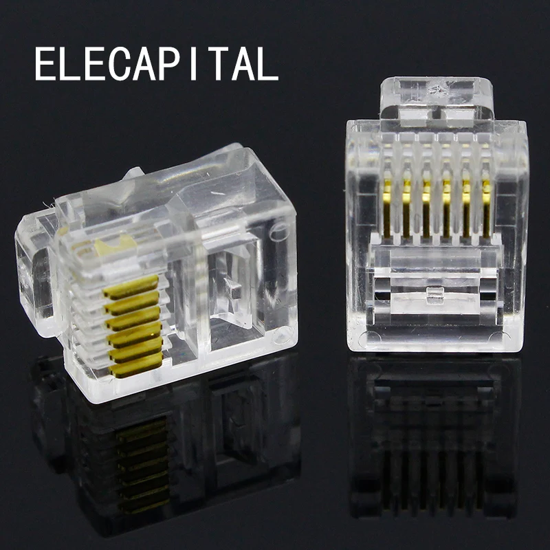 Модульный сетевой штекер RJ11 6P6C 6 контактов телефонный разъем|connector pin|pin connectorconnector