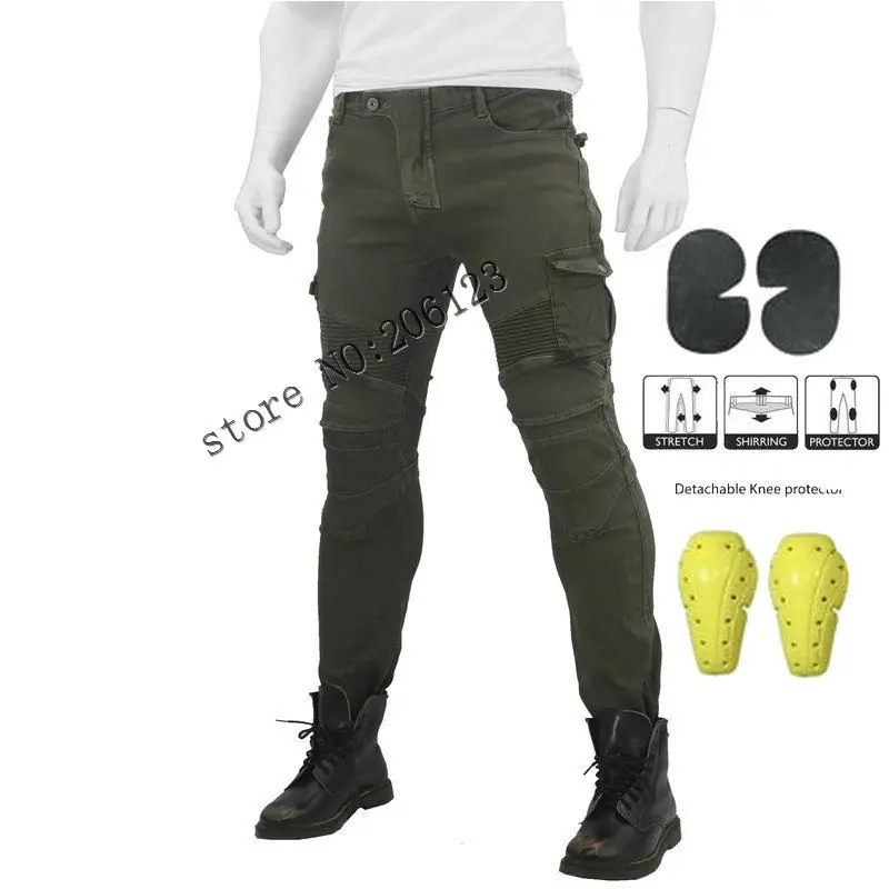 Брюки мужские мотоциклетные ветрозащитные со съемной защитой штаны для езды на