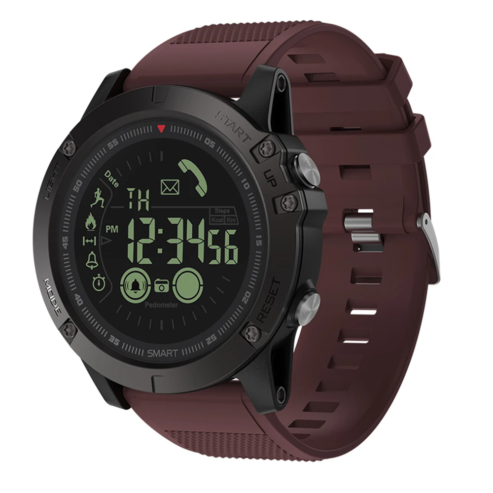Burgundy Zeblaze Vibe 3 BT4.0 Смарт-часы флагманский прочный Smartwatch 5ATM Водонепроницаемый спортивные запястье шагомер для IOS и Android - Цвет: Burgundy