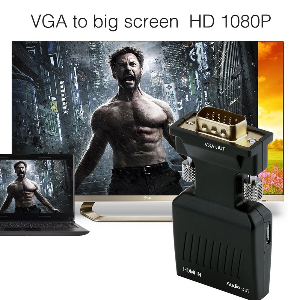 Лучшие предложения VGA штекер-HDMI гнездо с аудио адаптером Поддержка сигнала 1080P |