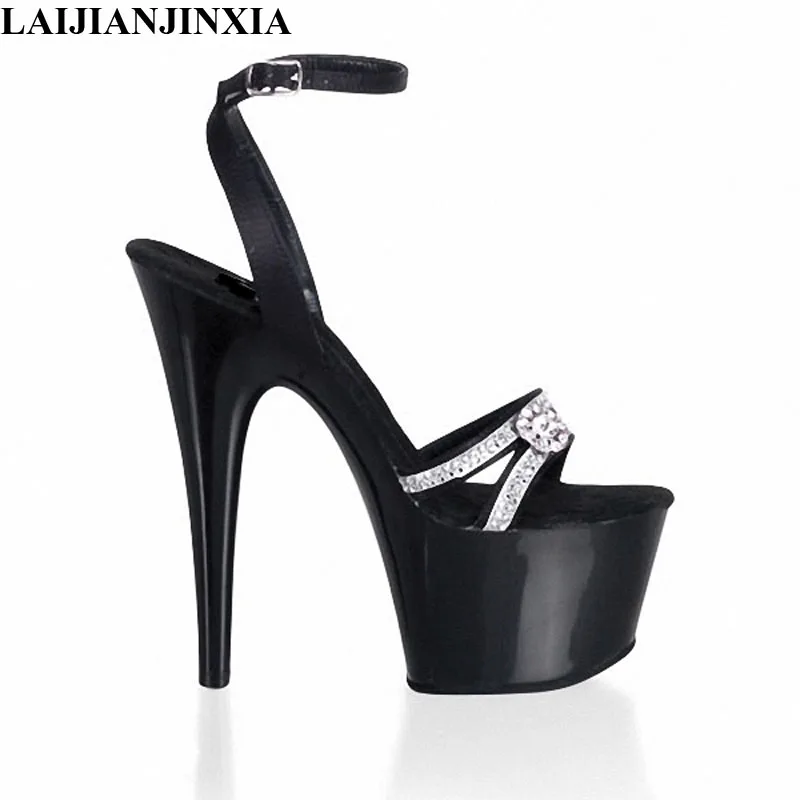 LAIJIANJINXIA New Classics Gladiator Sexy Platforms Women Open Toe 17cm High Heel Shoes Toeless Stiletto Sandals | Обувь