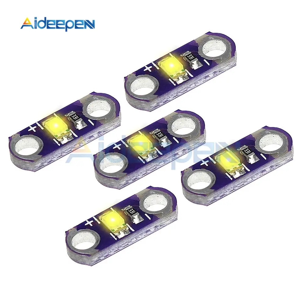 5 шт. LilyPad светодиодный модуль желтый для Arduino DIY Kit 3 5V|Детали и аксессуары приборов|
