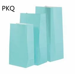 13*8*24 см 50 шт красный синий зеленый Крафт-Бумажные пакеты подарочные бумажные пакеты упаковка для пищевых продуктов бумажный пакет - Цвет: Blue